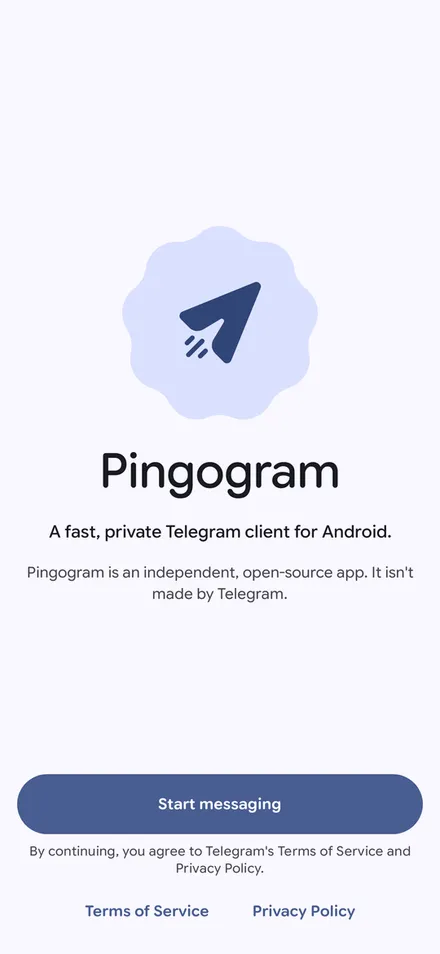Welcome screen